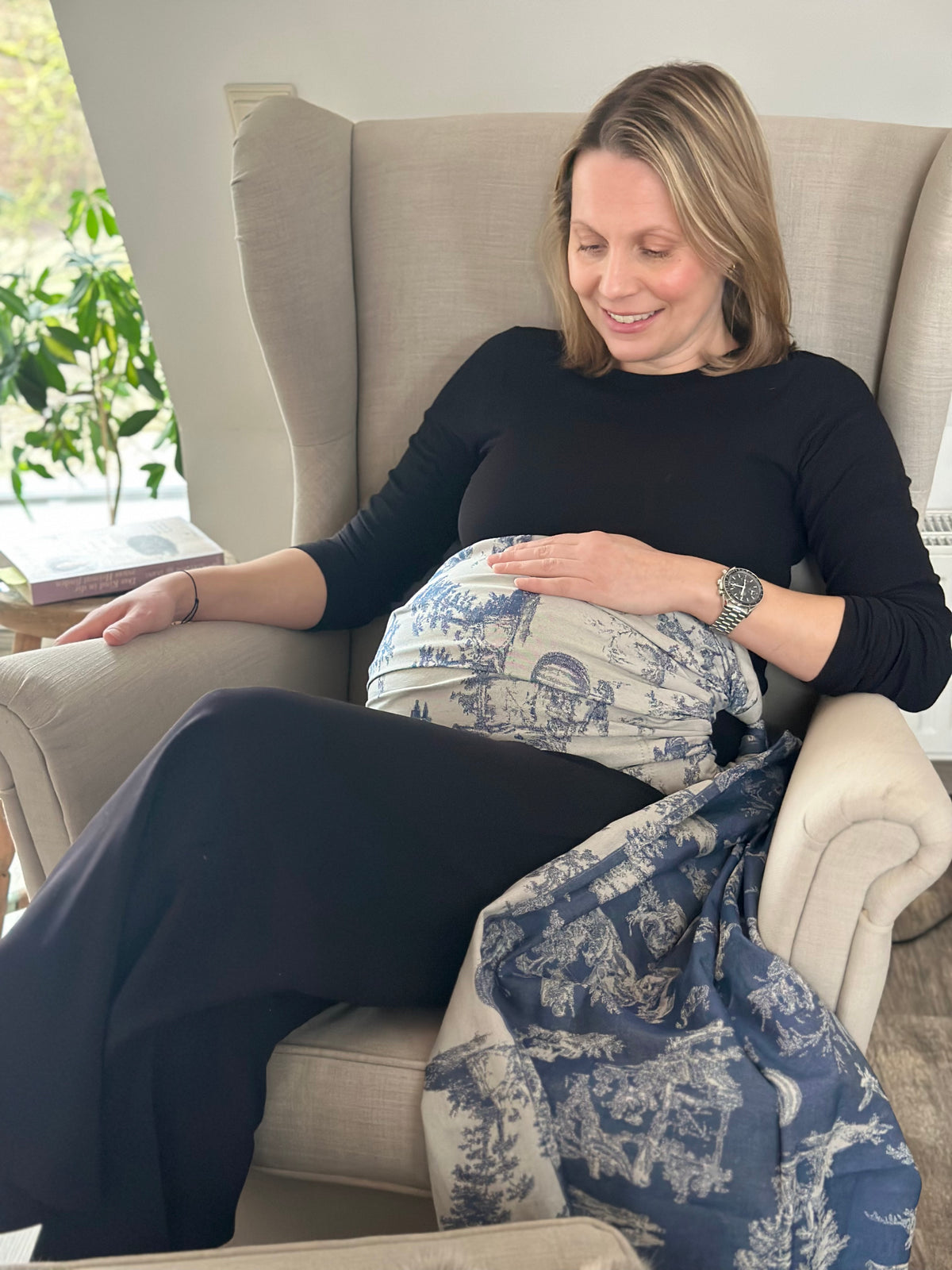 Ring Sling Toile de Jouy Blue